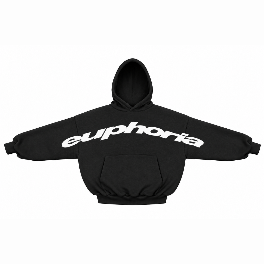 EUPHORIA OVERSIZE HOODIE BLACK WHITE
