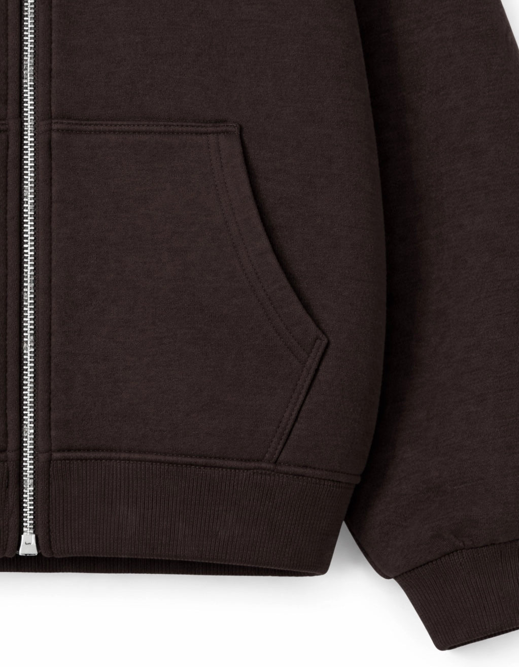 ESSENTIAL DARK CHOCOLATE ZIP HOODIE
