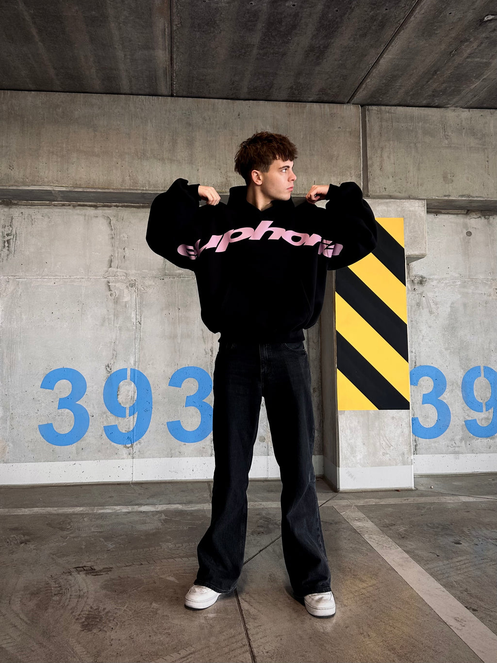 EUPHORIA OVERSIZE HOODIE BLACK PINK