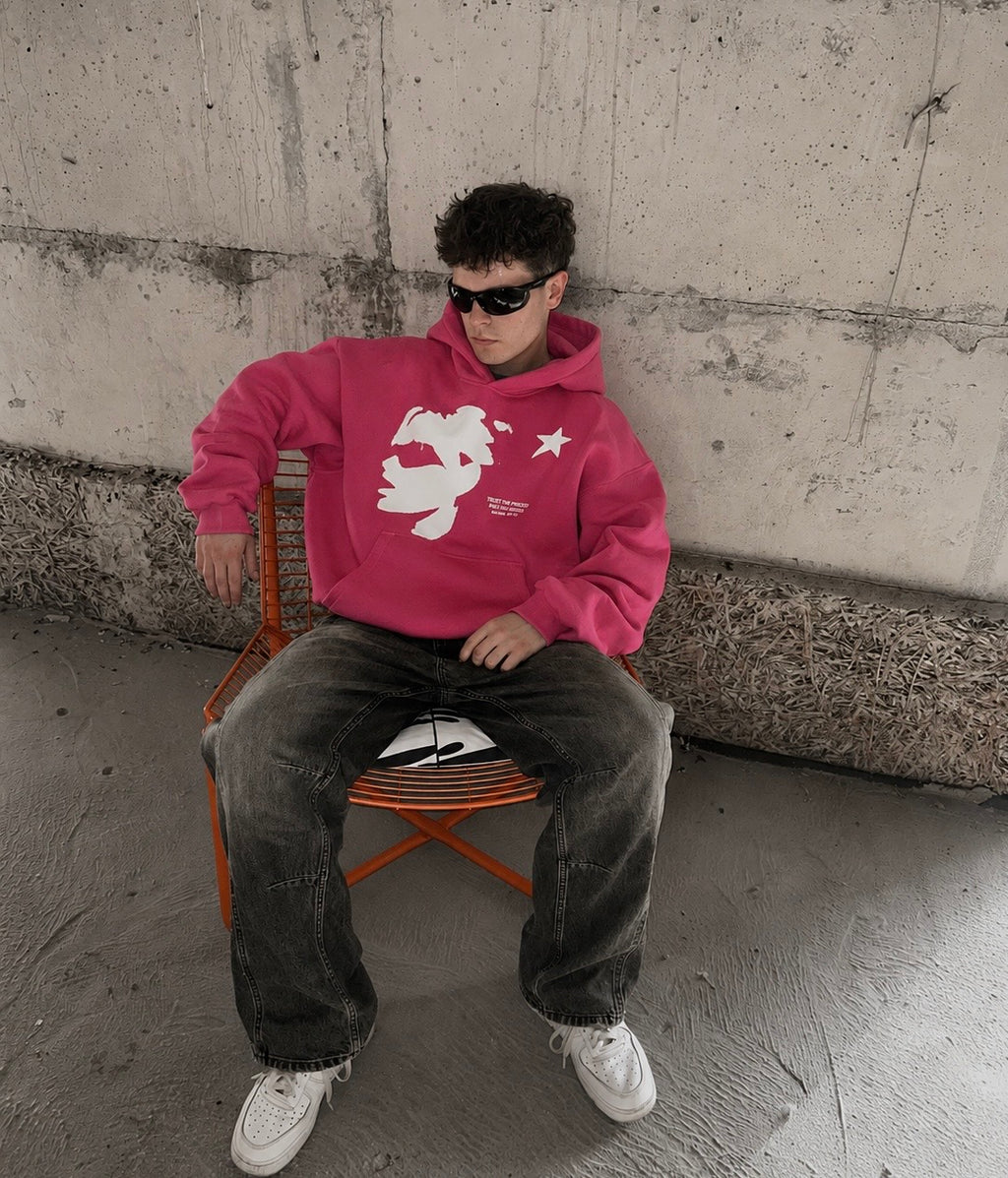FACE HOODIE FUCHSIA