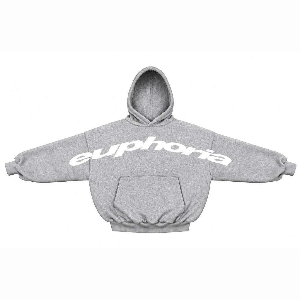 EUPHORIA OVERSIZE HOODIE GREY WHITE