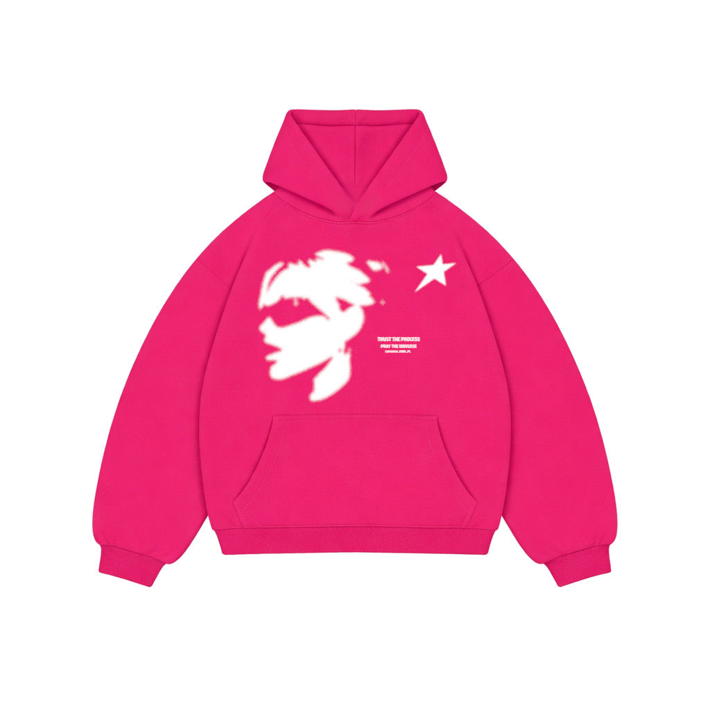 FACE HOODIE FUCHSIA