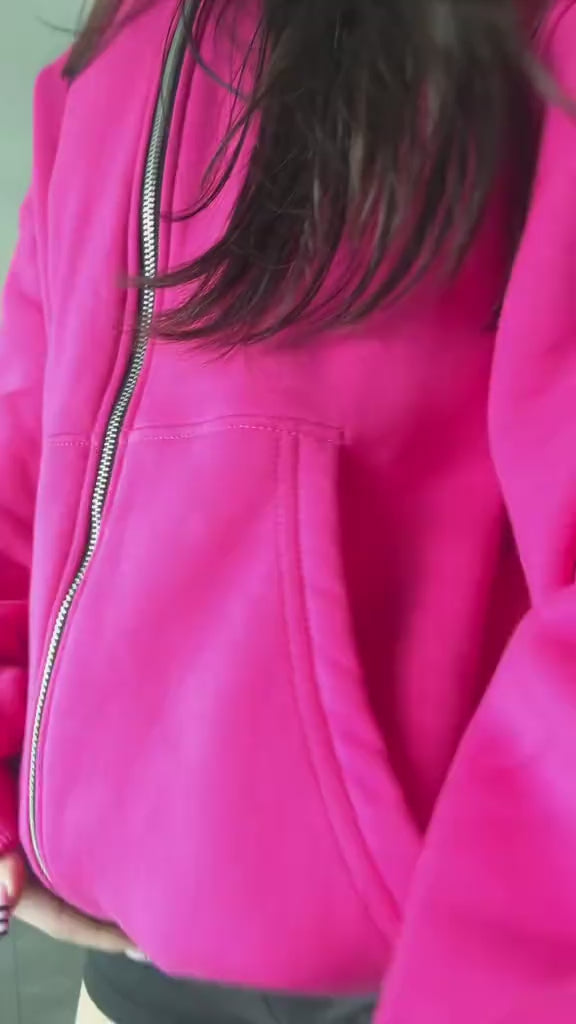 ESSENTIAL FUCHSIA ZIP HOODIE