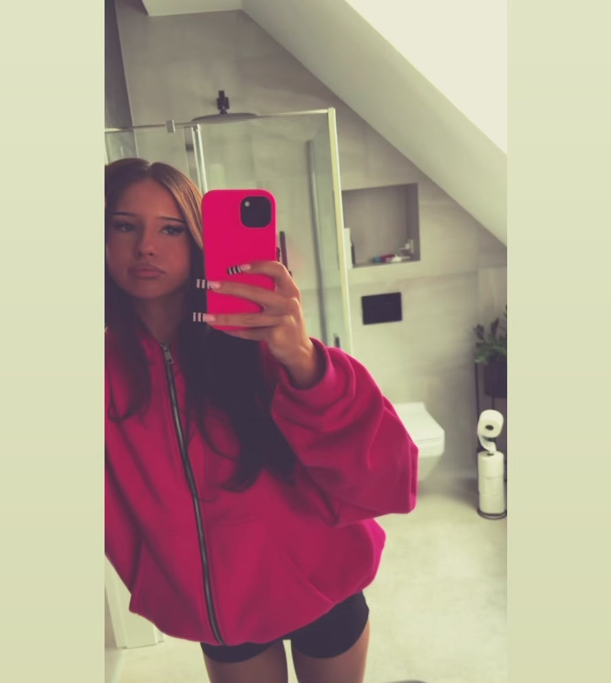 ESSENTIAL FUCHSIA ZIP HOODIE